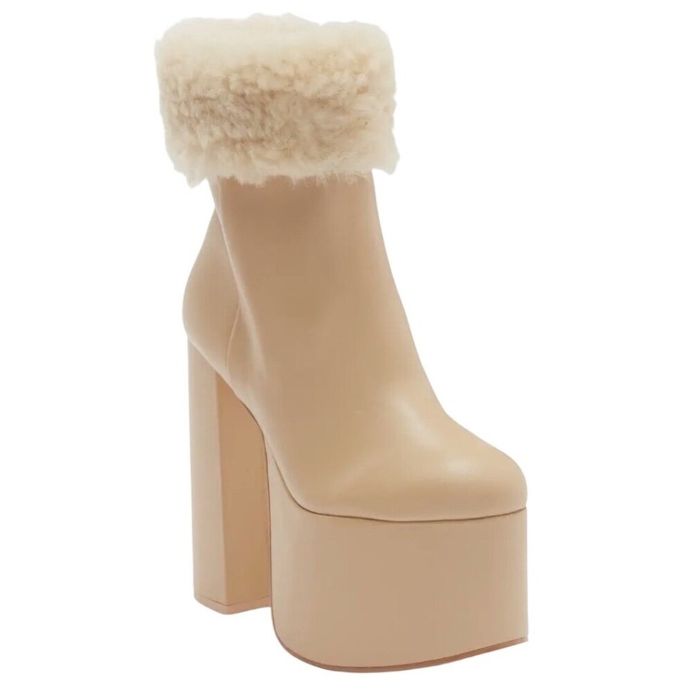 Cult Gaia Katya Shearling Platform Ankle Boots Size 7 New In Box